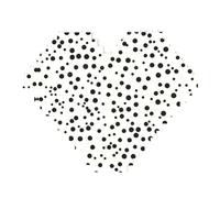 Black and White Polka Dot Print Building Brick Block Puzzle - Heart Shaped Picture Puzzles, Wooden Picture Jigsaw Puzzles