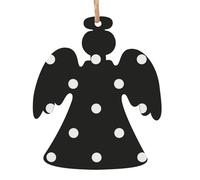 Black And White Polka Dot Printed Angel Shape Christmas Tree Pendants 2 Pcs, Lanyards Home Holiday Xmas New Year Party Decorations