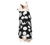 Black And White Polka Dot Printed Dog Hoodie Soft Dog Sweatshirt Cute Cat Dog Clothes for Small Dogs Kitten Puppy, XL