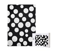 Black And White Polka Dot Printed Jigsaw Puzzle with Storage Box, Wooden Puzzle for Adults and Kids, 300 Pieces Family Fun Decorative Game, 28x40 CM