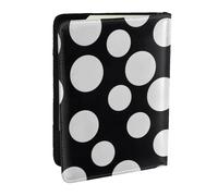 Black And White Polka Dot Printed Passport Holder - 6.5 x 4.5 Inch RFID Blocking Travel Wallet,Stylish Passport Cover,Lightweight Document Organizer for Cards