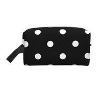 Black and White Polka Dot PrintedLarge Capacity Cosmetic Organizer，Travel Makeup Bag for Women