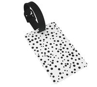 Black and White Polka Dot Prints Luggage Tags are Lightweight Easy to Use and Quick to Identify for Travel Suitcases, and Duffel Bags.