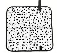 Black and White Polka Dot Sitting Pad Lightweight Waterproof Folding Seat Pad Compact Portable Camping Seat Mat Memory Foam Travel Seat Cushion for Hiking, Picnics, Outdoor 15.8 x 15.8 in