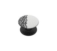 Black and White Polka Dot Vintage Floral Lace Chic Pattern PopSockets Adhesive PopGrip