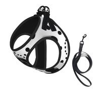 Black and White Polka Dot2 Print Step in Dog Harness and Leash Set,Mesh Pet Vest Harness for Small Dogs and Cats