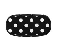 Black and White Polka Dots Print Pencil Pouch for Kids Fun Pencil Case Pouch for Girls Large Pen Case with Zipper, Portable Pencil Bag Holder for School Sudent Teacher Stationery