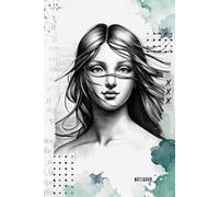Black and White Portrait | Text on Back "Change your destiny" | Digital Collage: Notebook for Girls, Teens and Women | Ruled | 6 x 9 inches | 110 pages