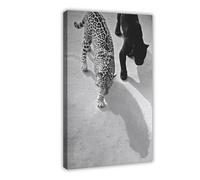 Black And White Poster Y2K Vintage Luxury Posters Cheetah And Jaguar Walking Trendy Modern Photography Wall Art For Home Decor Bedroom Decor Frame-style 24x36inch(60x90cm)