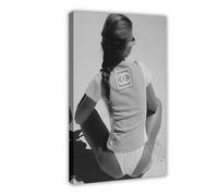 Black And White Poster Y2K Vintage Luxury Posters Lady in Bikini Canvas, Sitting on The Beach Print Trendy Modern Photography Wall Art For Home Decor Bedroom Decor Frame-style 24x36inch(60x90cm)