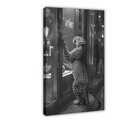 Black And White Poster Y2K Vintage Luxury Posters Leopard Print Fashion Designer Storefront Trendy Modern Photography Wall Art For Home Decor Bedroom Decor Frame-style 24x36inch(60x90cm)