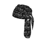 Black and white Print Cycling Skull Cover Moisture Wicking Headwrap Under Helmet Tie Back Modern Beanie 22-24 In