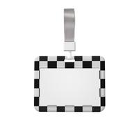 Black and White Printed ID Badge Holder with Lanyard, Clear Plastic Badge Holder for Work, School, Hospital, Security - Water Resistant & Dirt Proof