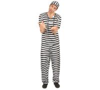 Black and white prisoner costume for men