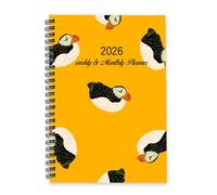 Black and White Puffins 2026 Notebook A5 To Do List Notebook Agenda Womens 2026 Diary Diary and for Project Week To View Monthly Year Planner with Dotted Line Note Page Slim