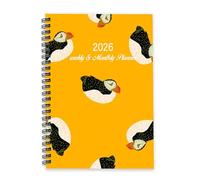 Black and White Puffins Journal 2026 A5 To Do List Notebook 2026 Planners Journals for Women Planner/Diary for Housework Week To View Monthly Year Diary Planner with Dotted Line Note Page Slim