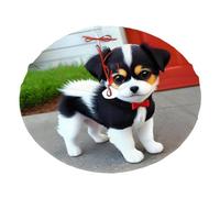 Black and White Puppy Printed Christmas Tree Skirt Christmas Plush Tree Skirt 48 inches (About 112.2 cm) Christmas