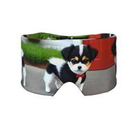 Black and White Puppy Printed Sleep Eye and Ear Masks (26.8Ã-4.3 inches) Suitable for Travel, Yoga, Deep Rest Indoor and Outdoor