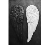 Black and White Puzzle 1000 Pieces, Paper Puzzles, Puzzle for Adults and Children 12 Years, DIY Large Puzzle Mats, Premium Quality Classic Paper Jigsaw, as a Gift Girl Wings 38x52cm