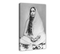 Black And White Retro Sri Sarada Devi Canvas Poster Wall Art Decor Print Picture Paintings for Living Room Bedroom Decoration 16x24inch(40x60cm) Frame-style-40