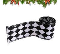 Black and White Ribbon with Wire, DIY Seasonal Decoration, DIY Ribbon for Fireplace Benches, Art Teachers, Enthusiasts, Wedding Party, Party Favours, Scrapbooking, Bow Crafts, Interior Decorators