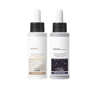 Black and White Rice Face Exfoliator, Hydrating Rice Peeling Ampoule for Face And Body, Soft Exfoliating Face Exfoliator, Dead Cells Blackheads Remover For All Skin Types (Black+White)