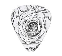 Black And White Roses Guitar Picks Gift Set - Smooth Durable Plectrums For Acoustic, Electric & Bass Guitar, Perfect Present For Guitar Lovers & Musicians