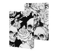 Black And White Roses Skulls Cute Tablet Case Unisex Slim Hard Protective Cover Compatible with iPad 9th/ 8th/ 7th