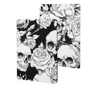 Black And White Roses Skulls Cute Tablet Case Unisex Slim Hard Protective Cover Compatible with iPad 9th/ 8th/ 7th