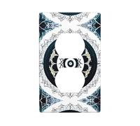 Black and White Round Totem Double Sided Wall Plate Kit, Electrical Outlet Cover, Standard Size: 4.50 x 2.76 Inch