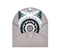 Black and White Round Totem Greeting card, blank inner page, includes envelope, 10 cm x 15 cm, for anniversary and party invitations.