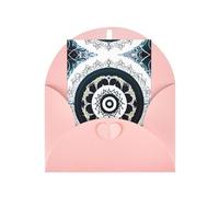 Black and White Round Totem Greeting card, blank inner page, includes envelope, 10cm x 15cm.