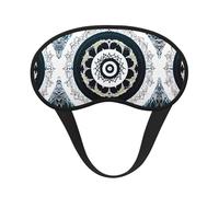 Black and White Round Totem Print Blackout Sleep Mask - Comfortable Eye Cover, Light-Blocking, Perfect for Travel, Meditation, and Camping