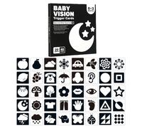 Black And White Sensory Toys,High Contrast Cards For Newborns,Multifunctional Baby Sensory Toys,Baby Flash Cards Suitable For Babies Colour Initiation,14x14cm