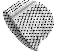 Black and White Shemagh Skullies Beanies Caps Palestinian Hatta Kufiya Folk Pattern Hat Outdoor Unisex Ski Cap for Boys Girls