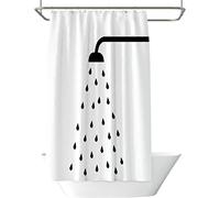 Black and White Shower Curtain 150x200cm Fabric Bathroom Curtain Stylish Bathtub Shower Curtain with Modern Design Waterproof Easy Care 59.06x78.74in