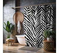 Black and White Shower Curtain, Beautiful Shower Curtain Bathroom Curtain Decor Polyester Fabric Machine Washable with Hooks 150x150cm/59x59in(WxH)