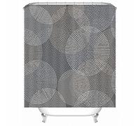 Black and White Shower Curtain, Rustic Shower Curtains Polyester Dot Circle Waterproof Corner Shower Curtain 180X180cm
