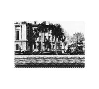Black And White Silhouette Building 12x18 Inch Oil-Resistant Heat-Insulating Placemat Set – 6-Pack For Home, Hotel & Banquet Table Decor – Durable Polyester Fabric With Custom Diy Print Design