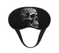 Black and White Skull Eye Mask for Sleeping Soft Satin Sleep Shade Cover Blindfold with Elastic Strap Travel Nap Blackout Eye Shade Cover for Women Men