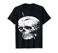 Black and White Skull Illustration with Tamping Iron Vector T-Shirt