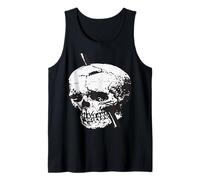 Black and White Skull Illustration with Tamping Iron Vector Tank Top