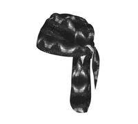 Black and white skulls 1 Print Cycling Skull Cover Moisture Wicking Headwrap Under Helmet Tie Back Modern Beanie 22-24 In