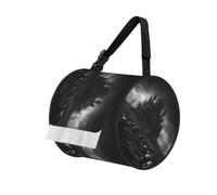Black And White Skulls 1 Print Cylinder Tissue Organizer Bag With Strap, Portable Toilet Roll Holder For Camping Car