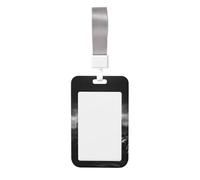 Black and White Skulls 1 Printed Card Badge Holder with Neck Strap, Vertical Cards Holder Anti-Scratch and Easy-Scan, for Office, School