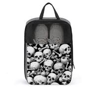 Black and White Skulls Bones Shoe Bag for Travel Daily Use Anti-dust Storage Carrier Golf Shoe Pouch