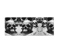 Black and White Skulls Keyboard and Mouse Pad, Extra Large Desk Cover, Spill Resistance Mat for Smooth Tracking