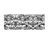 Black and White Skulls Pattern Keyboard and Mouse Pad, Extra Large Desk Cover, Spill Resistance Mat for Smooth Tracking