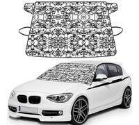 Black and white skulls pattern Printed Car Windshield Cover, Waterproof Winter Snow Shield, Anti Frost Guard for Auto Glass