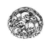 Black and white skulls print double layer reusable shower cap, fits most head sizes